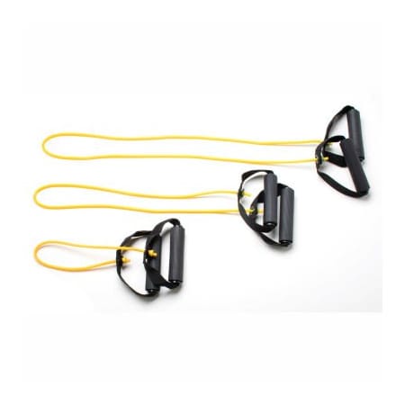 Fabrication Enterprises CanDo Exercise Tubing with Handles, Full Body Set -18", 36", 48"), Yellow, 3/Set 1432391